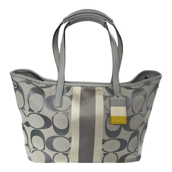 Coach Hampton Weekend Signature Stripe Tote - Picture 9 of 9